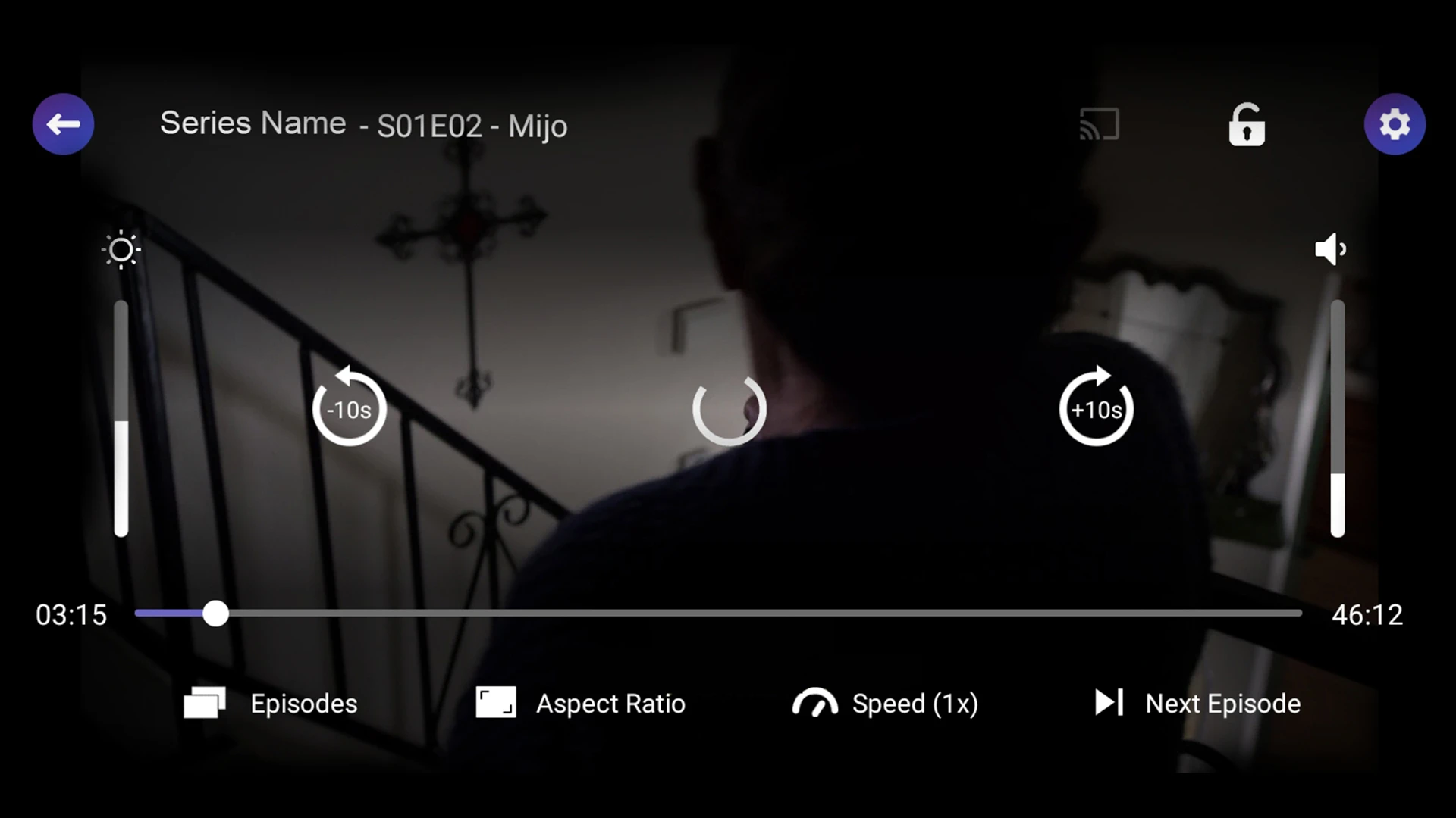 Media player video controls on screen